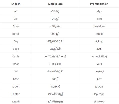 malayalam words for ukg students|50+ Easy Common Malayalam Vocabs You Should .